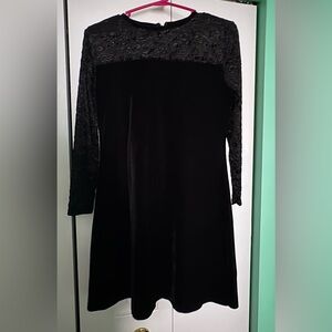 Jacqueline Ferrar Black Velvet Long Sleeve Dress
